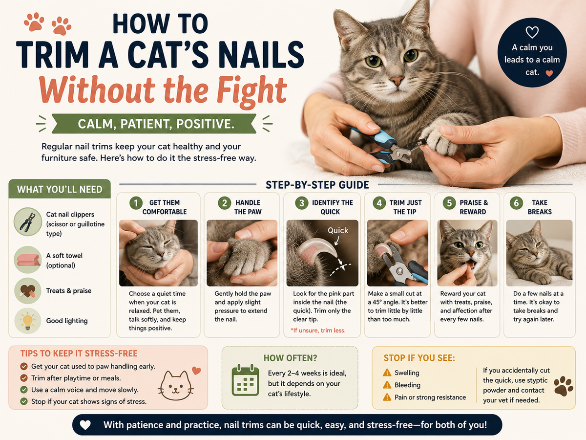How to Trim a Cat's Nails Without the Fight