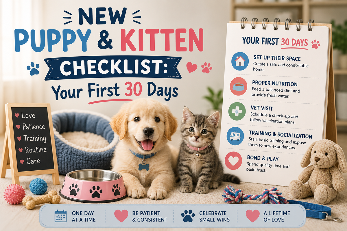 New Puppy & Kitten Checklist: Your First 30 Days