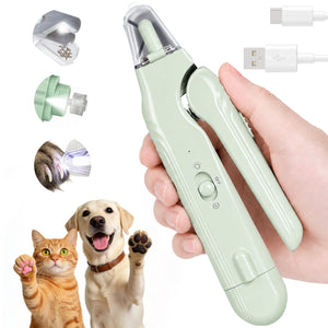 Cat nail grooming with gentle low-noise electric pet nail file