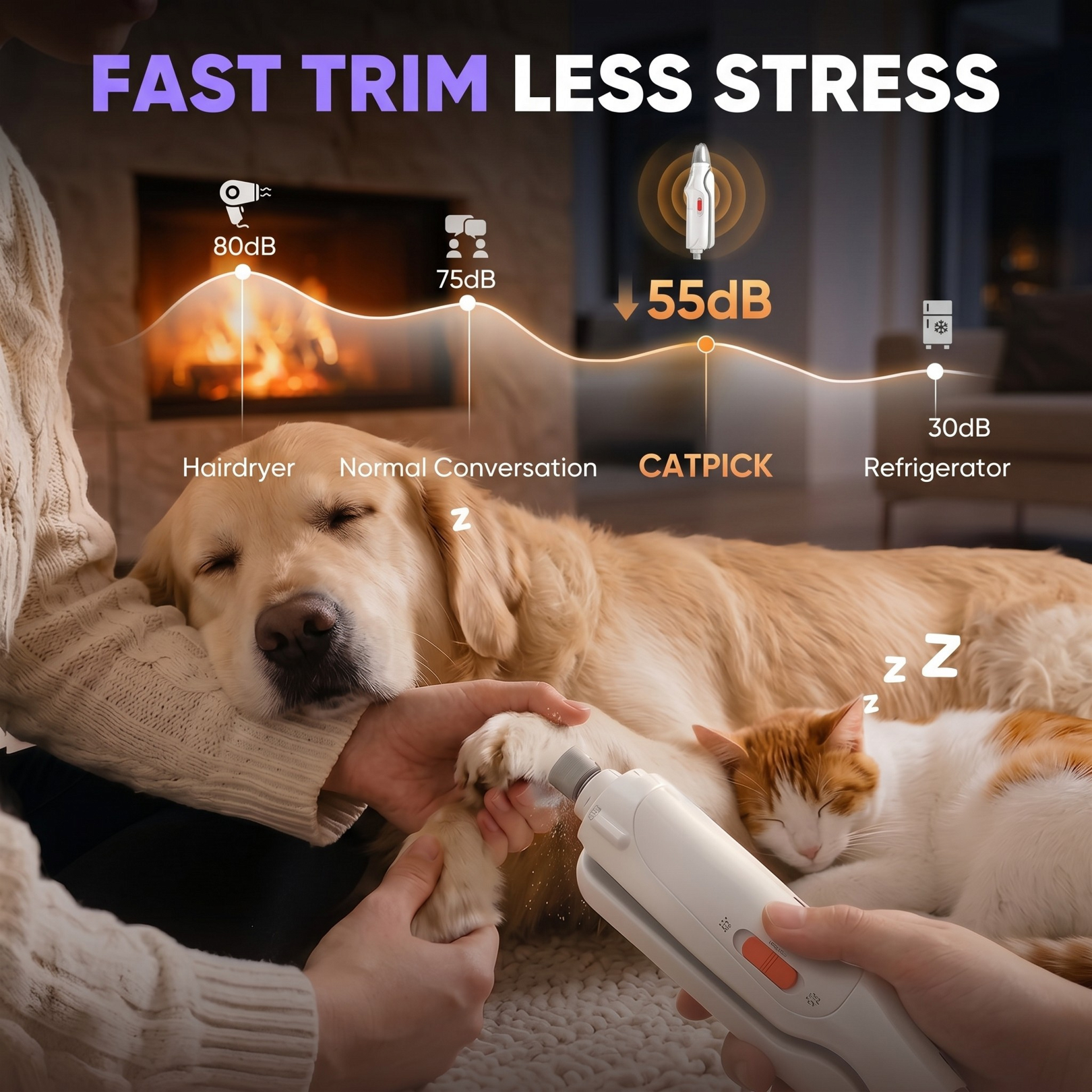 White Pet Nail Trimmer Dog Nail Clippers With Light 2 In 1 Nail Clipper And Grinder