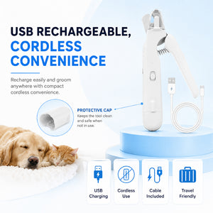 Quiet, low-vibration dog nail grinder for stress-free at-home grooming