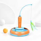 2-in-1 Cat Turntable Feather Toy