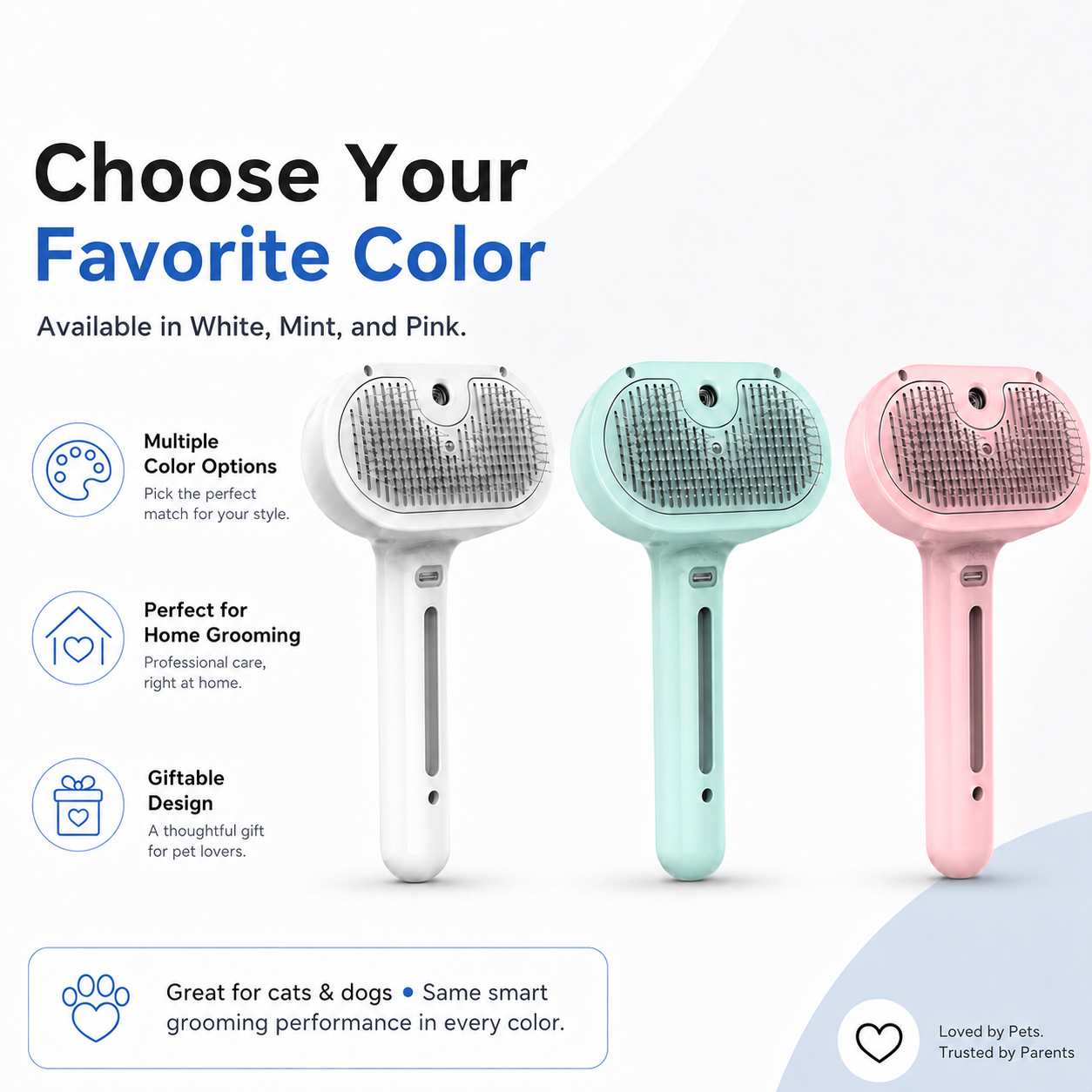 One-Click Fluff-Removal Pet Hair-Removing Spray Brush