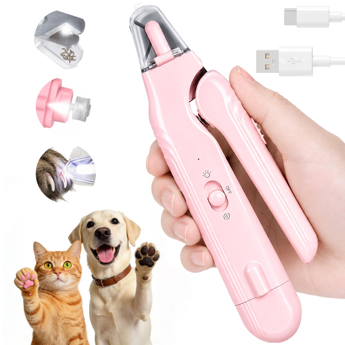 How to use dog nail clipper and grinder - demonstration of safe trimming technique
