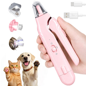 How to use dog nail clipper and grinder - demonstration of safe trimming technique