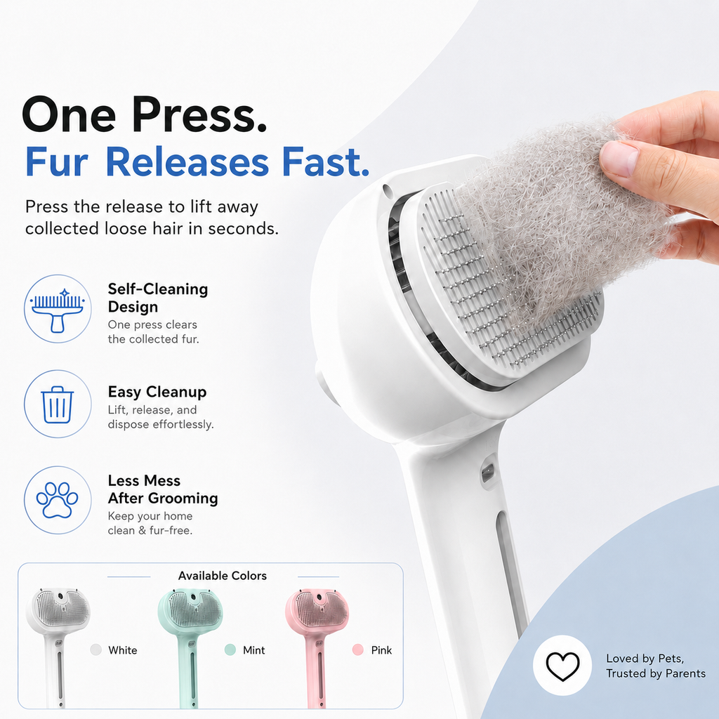 One-Click Fluff-Removal Pet Hair-Removing Spray Brush