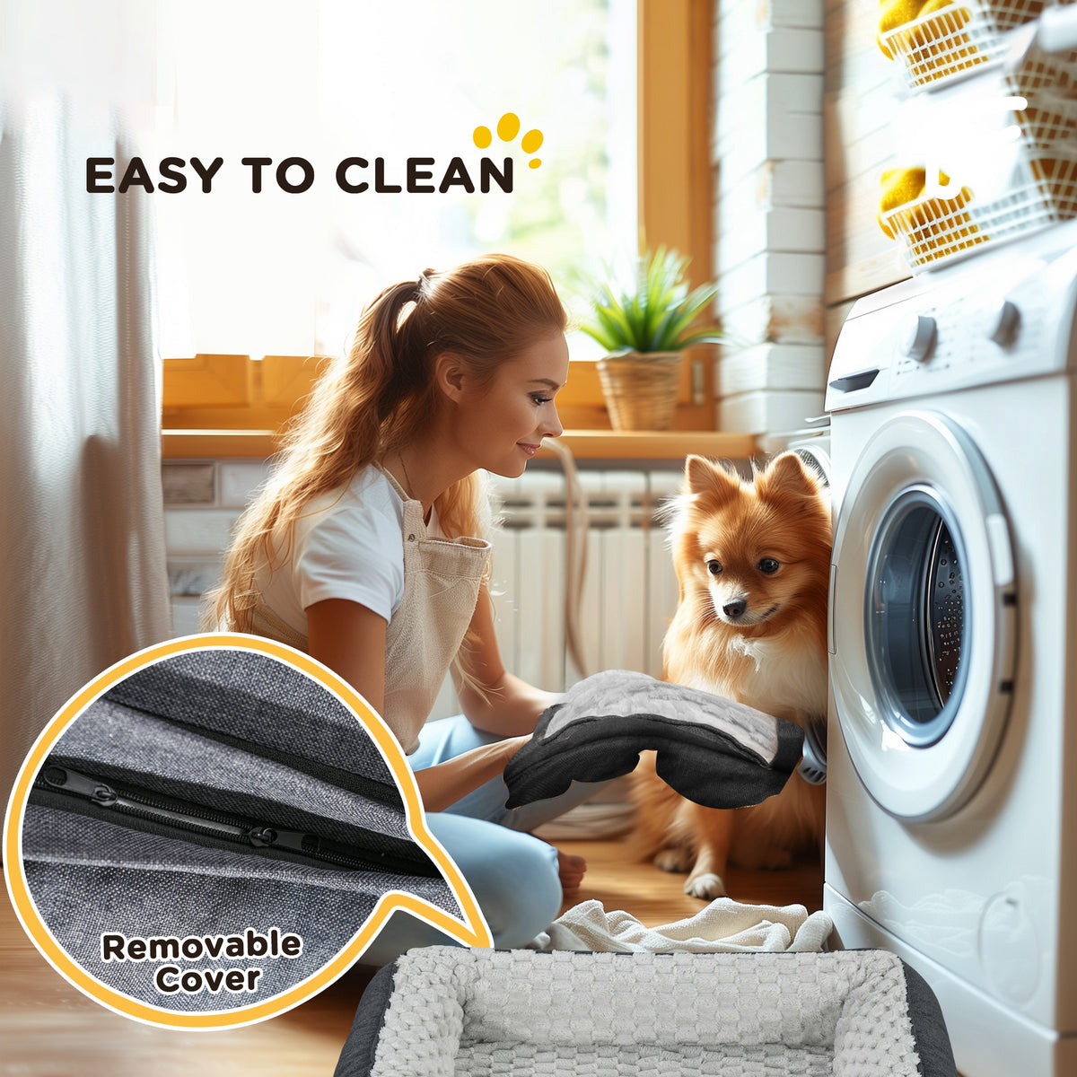 Aevvon removable washable cover dog bed easy to clean