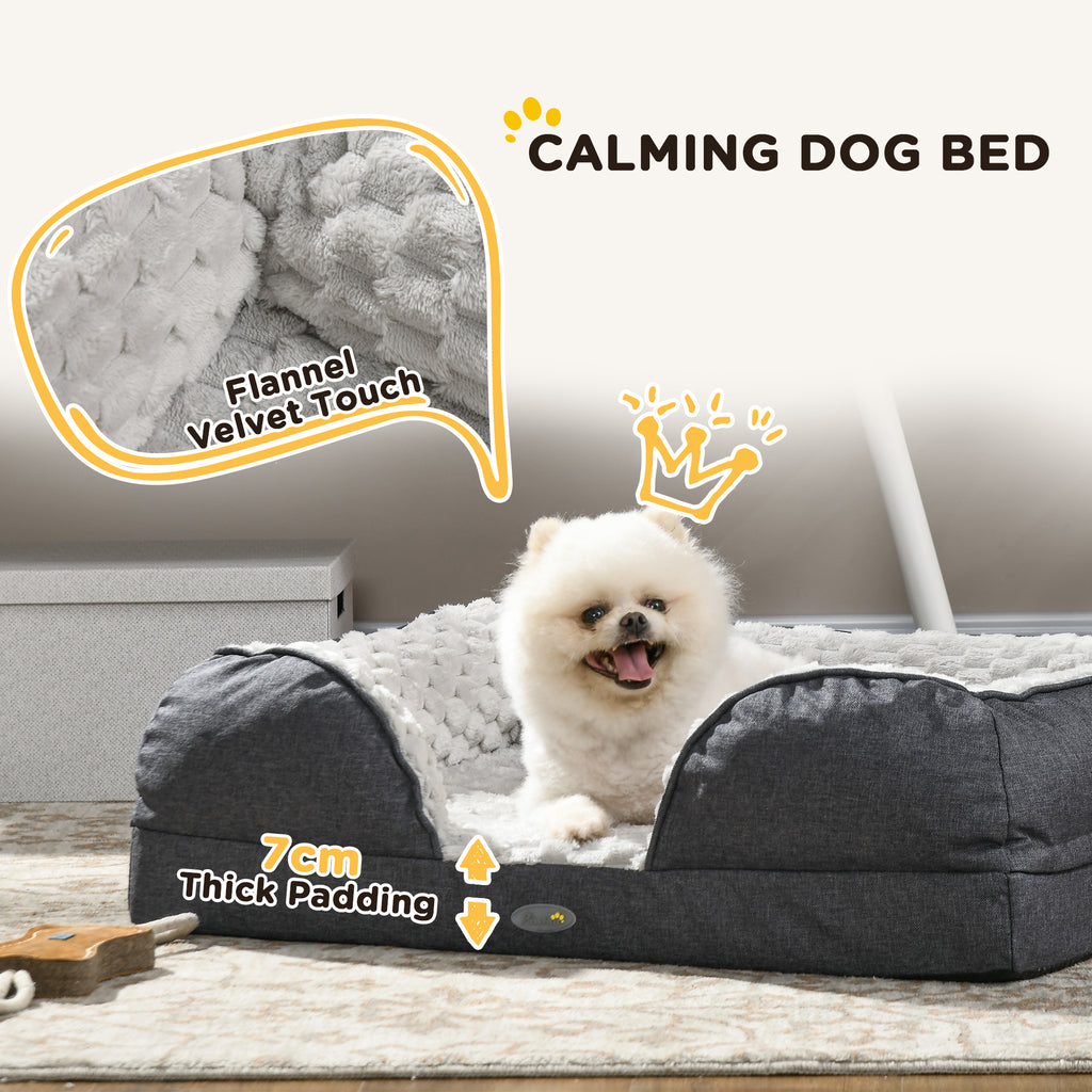 Aevvon flannel velvet calming dog bed for anxiety relief