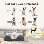 Aevvon dog bed size guide for small breed dogs