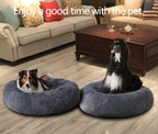 Aevvon fluffy donut bed for dogs enjoying comfort