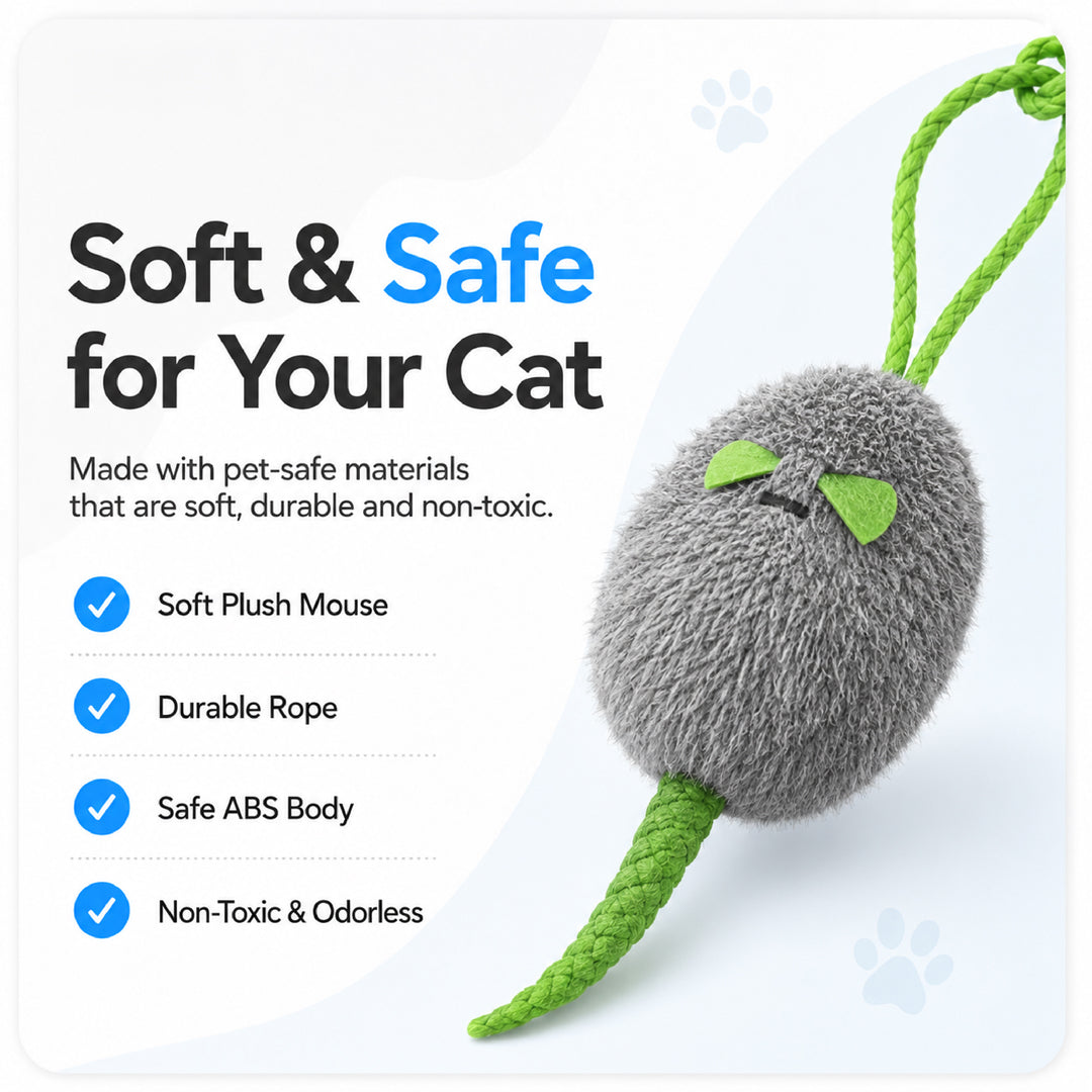 Aevvon soft plush safe cat toy with durable material