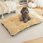 Aevvon cozy tan pet bed for small and medium dogs
