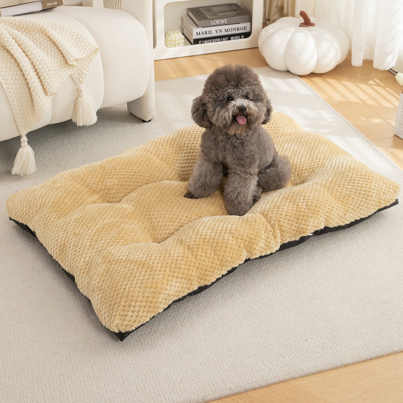 Aevvon cozy tan pet bed for small and medium dogs
